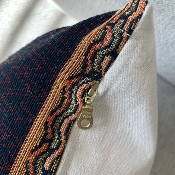 MOVING SALE | Boho accent pillow, handwoven Turkish style lumbar pillowcase - Picture 2 of 3